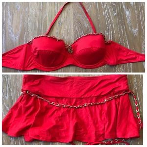 New Juicy Couture Anchor Bikini Top and Skirt